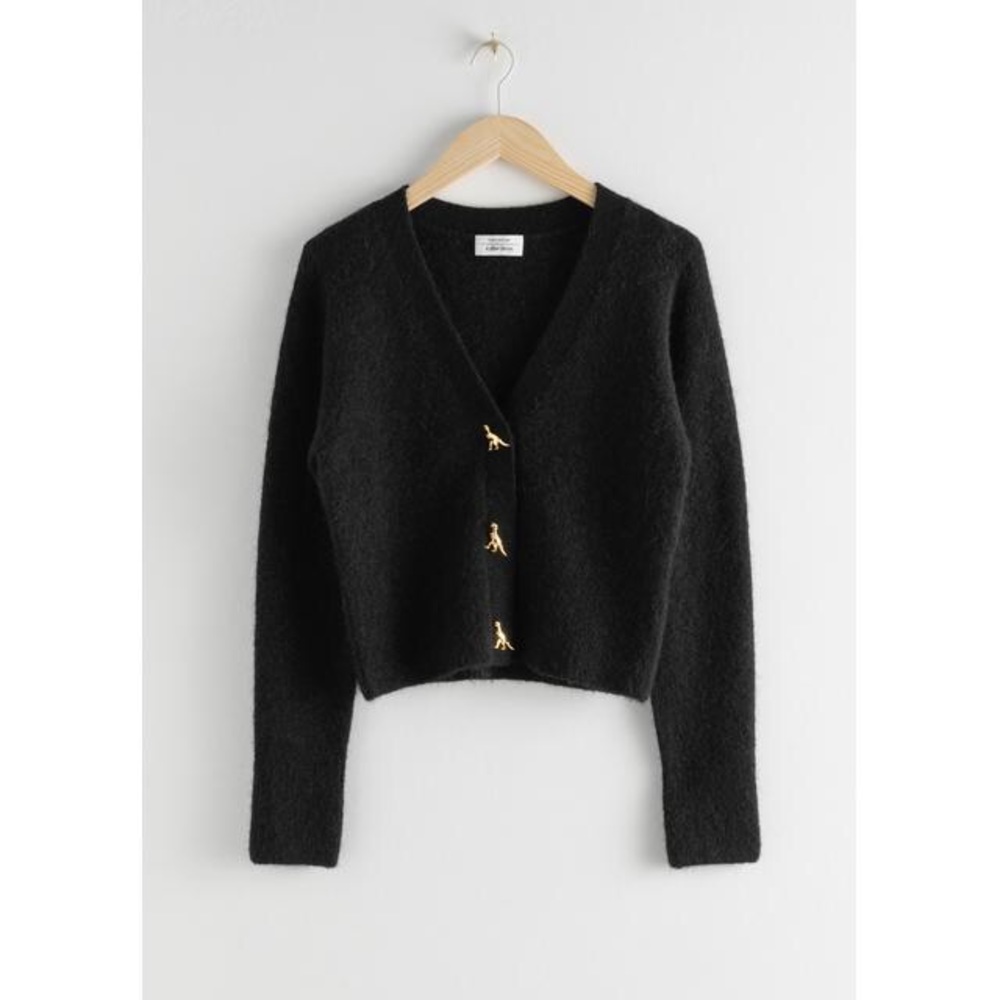 & Other Stories Dinosaur Button Knit Cardigan